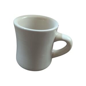 Vintage Ventura White Coffee Mug 8 Oz Sturdy Ceramic Diner Style Restaurant Cup
